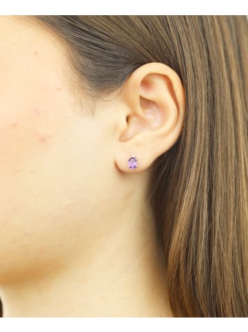 Diamant L'éternel Ohrringe aus 585 Weißgold mit 0.79 Karat Diamant mit Amethyst