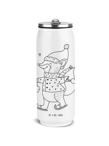 Mr. & Mrs. Panda Getränkedosen Trinkflasche Fuchs  Schlittschuhe... in Weiß