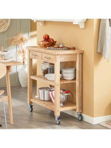 SoBuy Servierwagen in Natur - (B)80 x (H)90 x (T)40cm