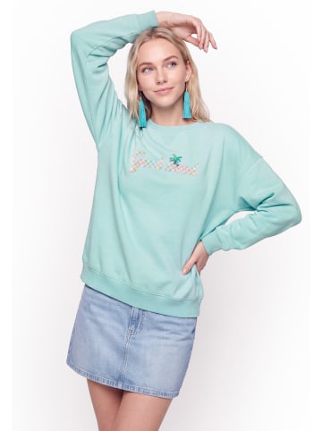 IZIA Women Sweatshirt in Aqua