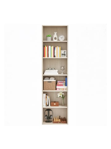 VASAGLE Bücherregal Custos in Beige - (B)40 x (H)178.5 x (T)24 cm