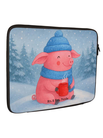 Mr. & Mrs. Panda Laptop Tasche Schwein Glühwein Design ohne Spruch in Weiß