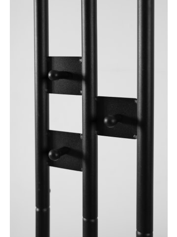 Furn.Design Garderoben-Set 3-teilig schwarz Metall 130 cm, Flurgarderobe mit Spiegel