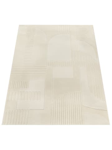 KADIMA DESIGN Teppich Kurzflor Struktur Wohnzimmer in Weiß
