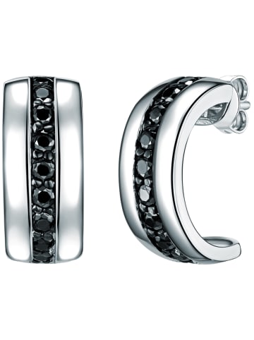 Rafaela Donata Halbcreolen aus Sterling Silber mit Zirkonia in silber