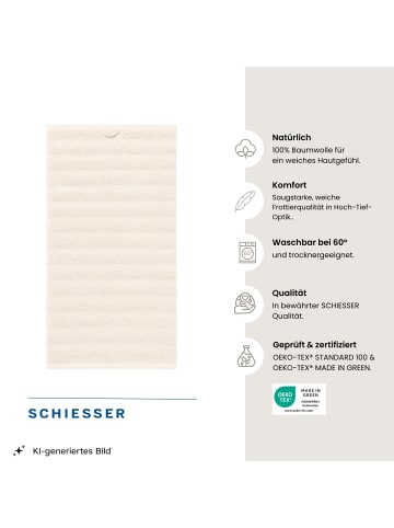Schiesser Duschtuchset Neapel 2-teilig in Creme