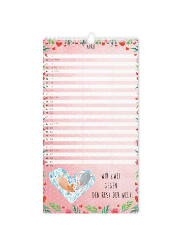 Mr. & Mrs. Panda Kalender 2026 Liebe Collection mit Spruch in Weiß