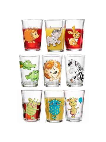 Ritzenhoff & Breker 9er Set Kindergläser Wald/Zoo/Monster 205 ml in bunt