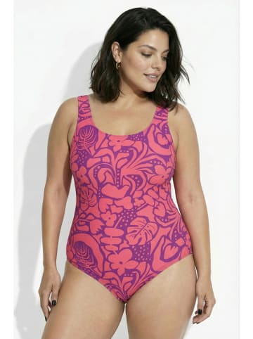 Ulla Popken Badeanzug in hibiskusrot