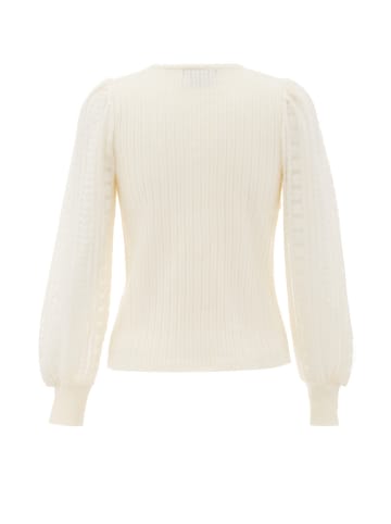 NAEMI Damen Strickjacke in Wollweiss