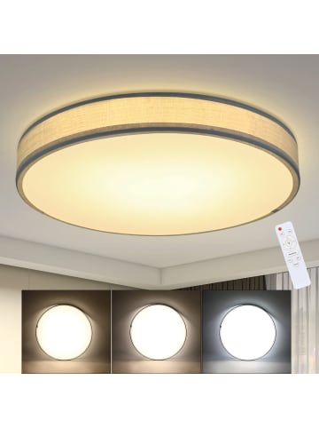 ZMH Deckenleuchte LED Dimmbar Rund in grün mit Stoffschirm Ø38CM