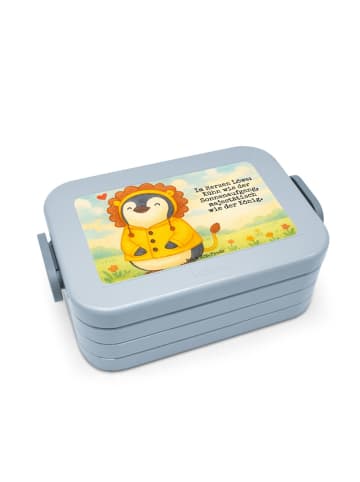 Mr. & Mrs. Panda Lunch Box Löwe Astrologie Design mit Spruch in Blau Pastell
