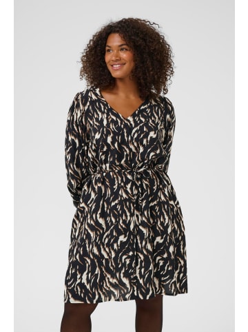 KAFFE curve Kleid KCmilina A-shape in Black/Brown Graphic Animal
