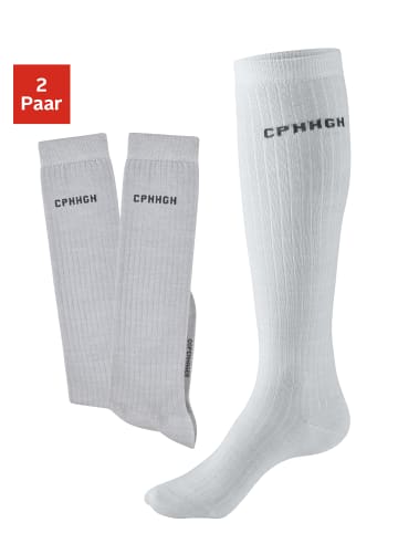 Copenhagen Studios Kniestrümpfe in 2x grau meliert