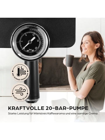 Barista Barista Siebträgermaschine Espresso Slim, 20 bar - Thermoblock-Schnellheizsyste
