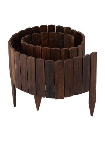 relaxdays Beeteinfassung in Dunkelbraun - (B)200 x (H)25 cm