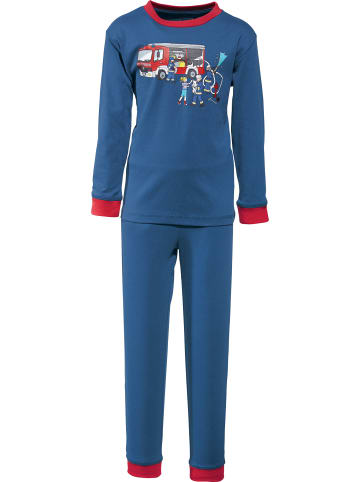 Erwin Müller Single-Jersey Kinder-Schlafanzug in marine/rot