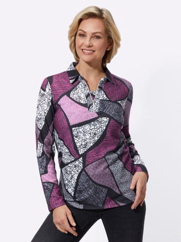 WITT WEIDEN Langarmshirt in altrosa-schwarz-bedruckt