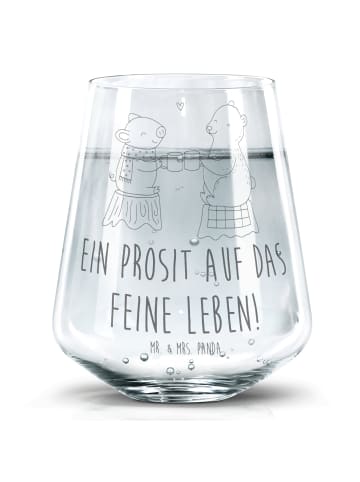 Mr. & Mrs. Panda Glas Glühschwein Sause mit Spruch in Transparent