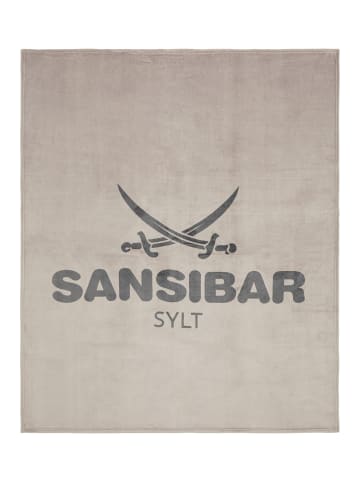 Sansibar Heimdecke Fleecedecke in Silber