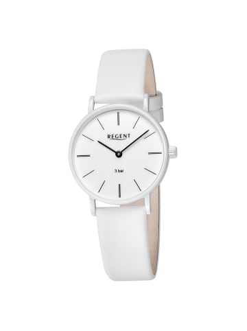 Regent Armbanduhr-Analog weiß mittel (ca. 32mm) Regent Lederarmband
