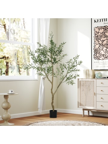 HOMCOM Künstlicher Olivenbaum-17L x 17B x 180H cm-Grün
