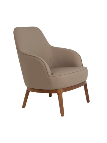 Angel Cerdá Sessel 5043 in Grau / Walnuss – (B)71 x (H)71 x (T)90 cm