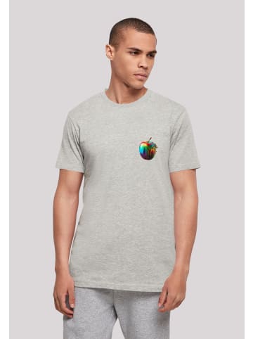 F4NT4STIC T-Shirt Colorfood Collection - Rainbow Apple in grau meliert