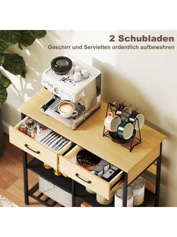 HOMCOM Sideboard-90L x 40B x 91H cm-Naturholz