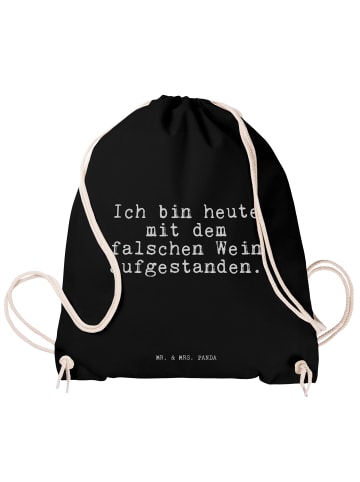 Mr. & Mrs. Panda Turnbeutel Ich bin heute mit... mit Spruch in Schwarz