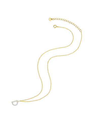 Glanzstücke München Halskette Buchstabe D Sterling Silber Zirkonia in gelbgold