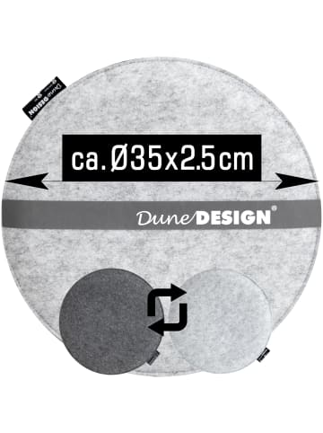 DuneDesign Filz Stuhlkissen Ø35cm in Grau