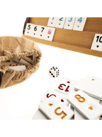 Almina Rummikub Brettspiel aus Holz – Okey 101, Rummy in Holz