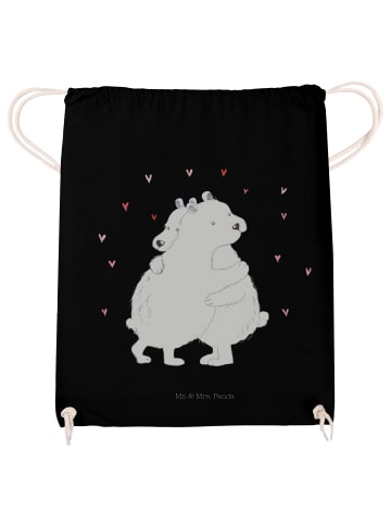Mr. & Mrs. Panda Jutebeutel Eisbär Umarmen ohne Spruch in Schwarz