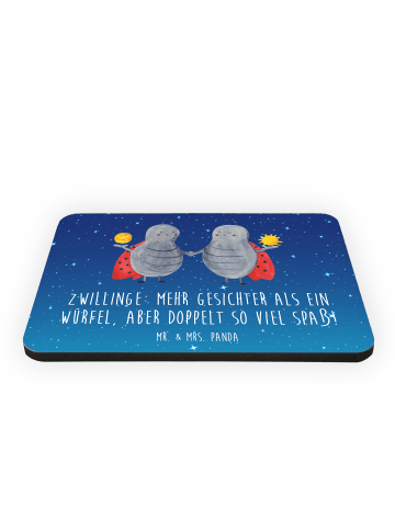 Mr. & Mrs. Panda Magnet Zwillinge Spaß mit Spruch in Sternenhimmel Blau