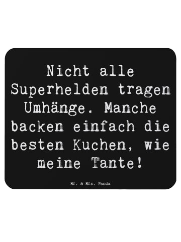 Mr. & Mrs. Panda Mauspad Super Tante mit Spruch in Schwarz