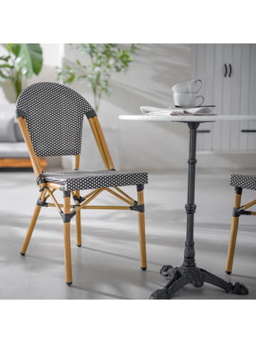 home24 Gartenstuhl Likki 2er-Set in Schwarz / Weiß
