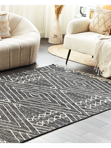 Beliani Kurzflor KHENIFRA in Schwarz/Weiß - (W) 140 x (H) 1 x (L) 200 cm