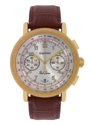 Gigandet Quarzuhr Chronograph "RED BARON IV" in Braun/Gold/Silber