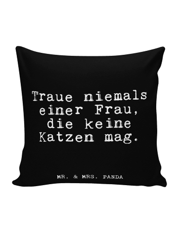 Mr. & Mrs. Panda Sofakissen Traue niemals einer Frau,... mit Spruch in Schwarz