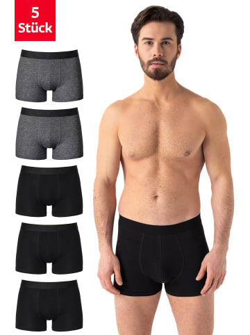 Barrio 13 5er Pack: Boxershorts in Schwarz/Anthrazit