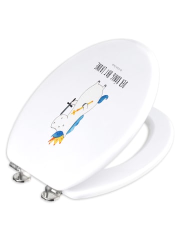 Mr. & Mrs. Panda Toilettensitz Einhorn König mit Schwert mit Spruch in Weiß