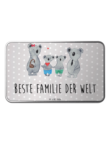 Mr. & Mrs. Panda Blechdose Koala Familie zwei mit Spruch in Grau Pastell