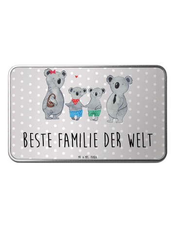 Mr. & Mrs. Panda Metalldose rechteckig Koala Familie zwei mit Sp... in Grau Pastell