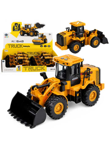 Wisam Lean Toys Baufahrzeug Bagger mit beweglicher Schaufel, Lichtern und Geräuschen