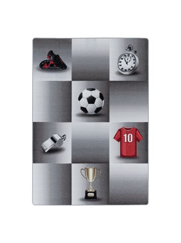 KADIMA DESIGN Kinderteppich Waschbar Fußball TRAUN Strapazierfähig OEKO-TEX