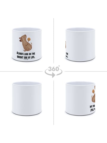 Mr. & Mrs. Panda Blumentopf Keramik Hund Keks mit Spruch in Weiß