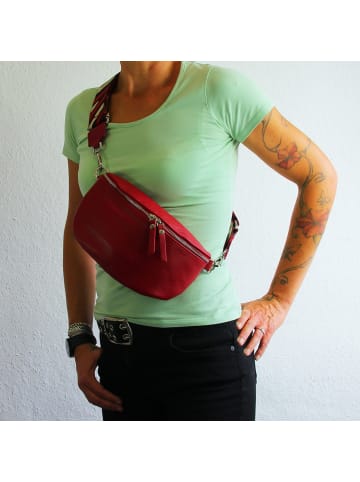 Toscanto Leder Gürteltasche Toscanto Tasche rot, mehrfarbig ca. 25cm