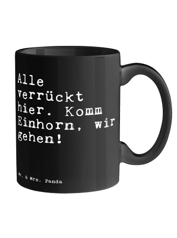 Mr. & Mrs. Panda Trinkbecher Alle verrückt hier. Komm... mit Spruch in Schwarz