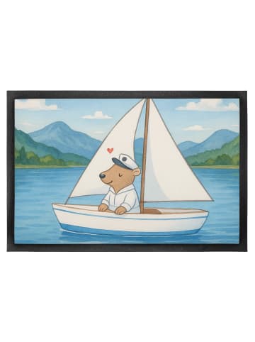 Mr. & Mrs. Panda Sauberlaufmatte Bär Segeln Design ohne Spruch in Weiß